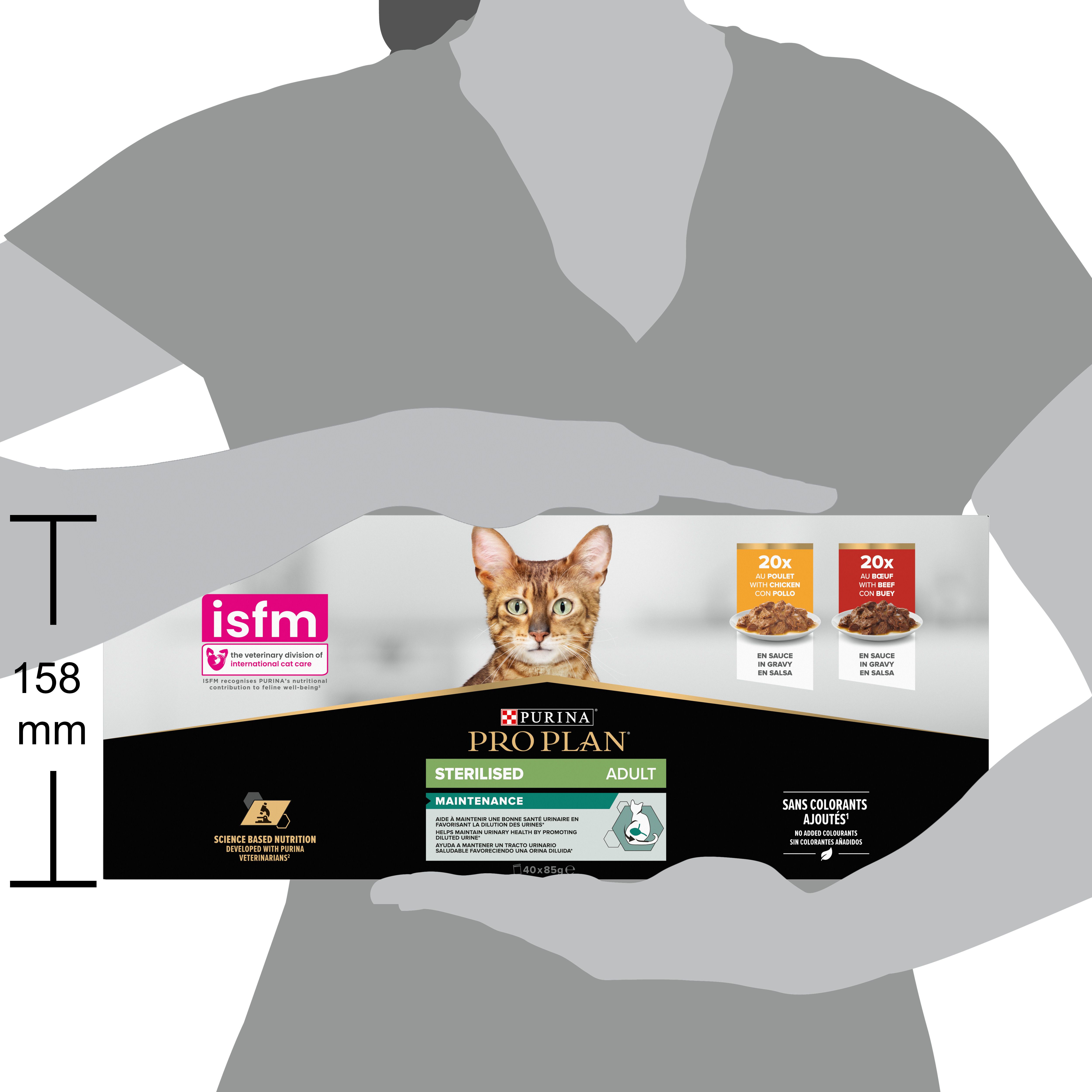 Purina Pro Plan Adulte Stérilisé nourriture humide pour chats, 40x85g sachets.