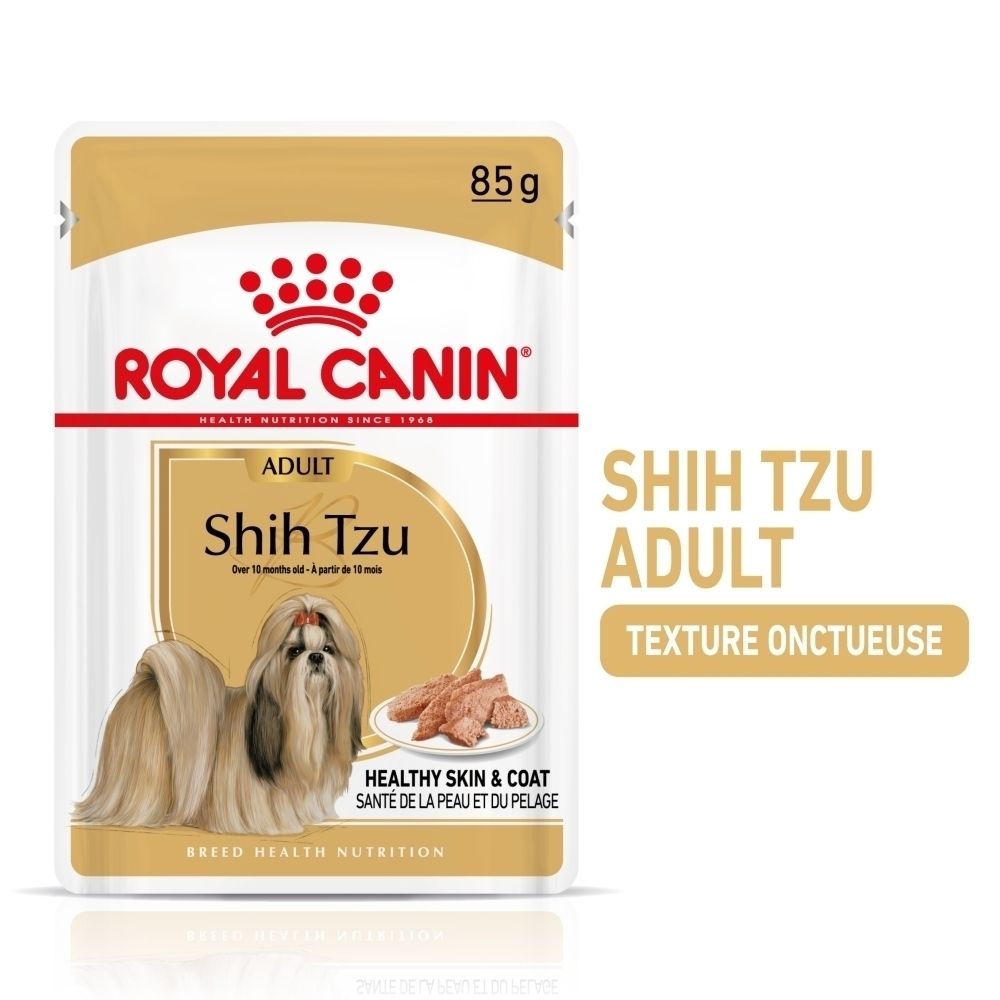 Sachet Royal Canin Shih Tzu Adulte texture adaptée.