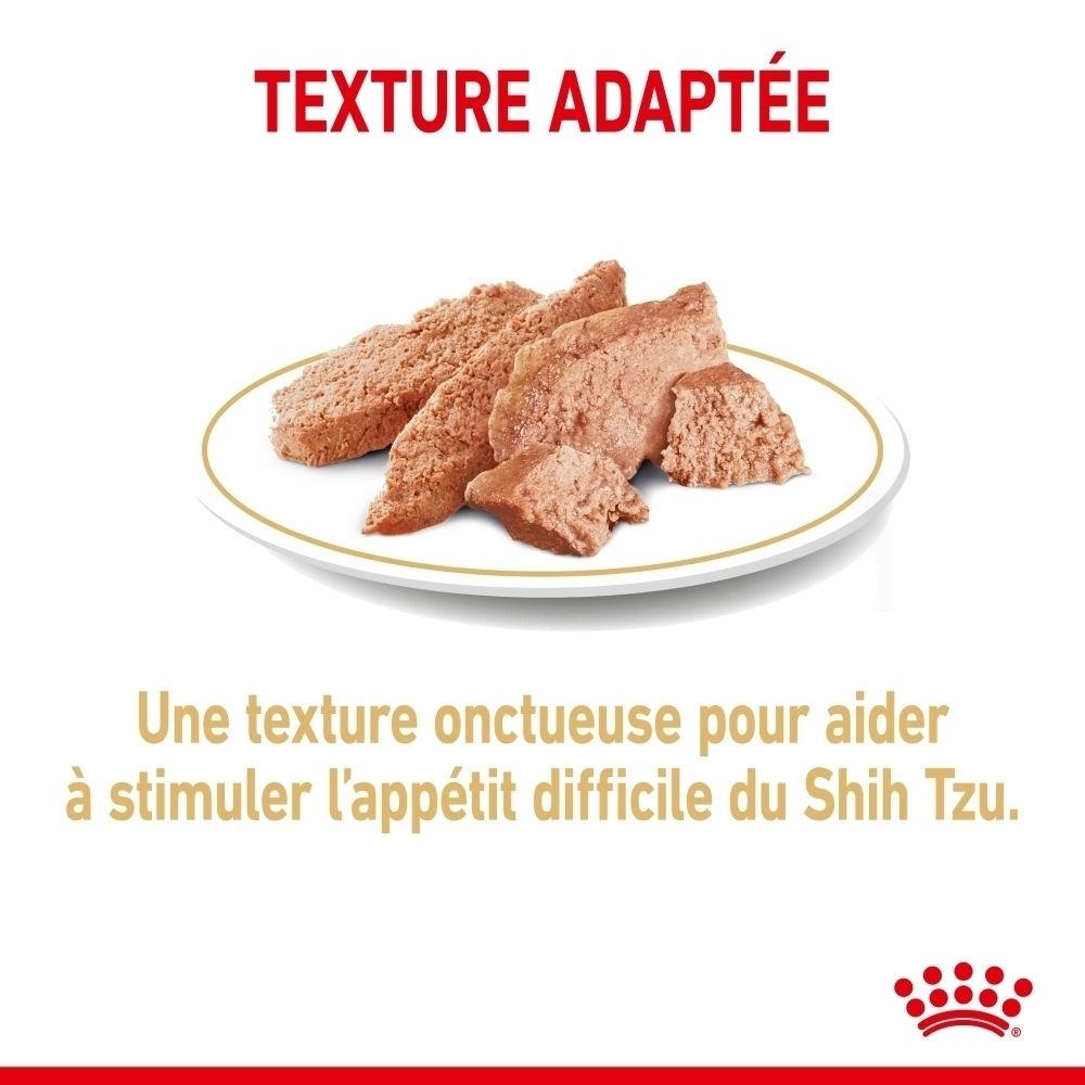 Sachet Royal Canin Shih Tzu Adulte texture adaptée.