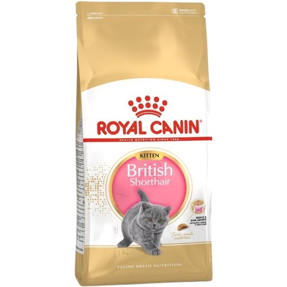 Sacs de nourriture sèche Royal Canin Feline Breed Nutrition British Shorthair Kitten, 10 kg.