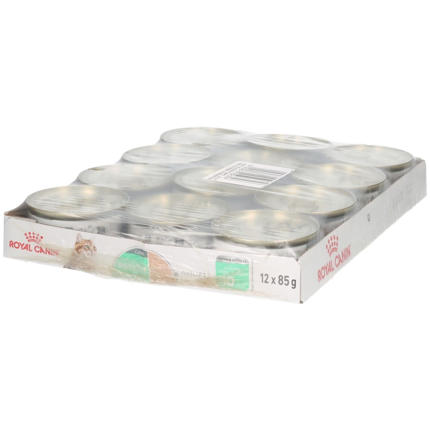 Douze boîtes de mousse Royal Canin Digestive Care en carton, 12x 85g.