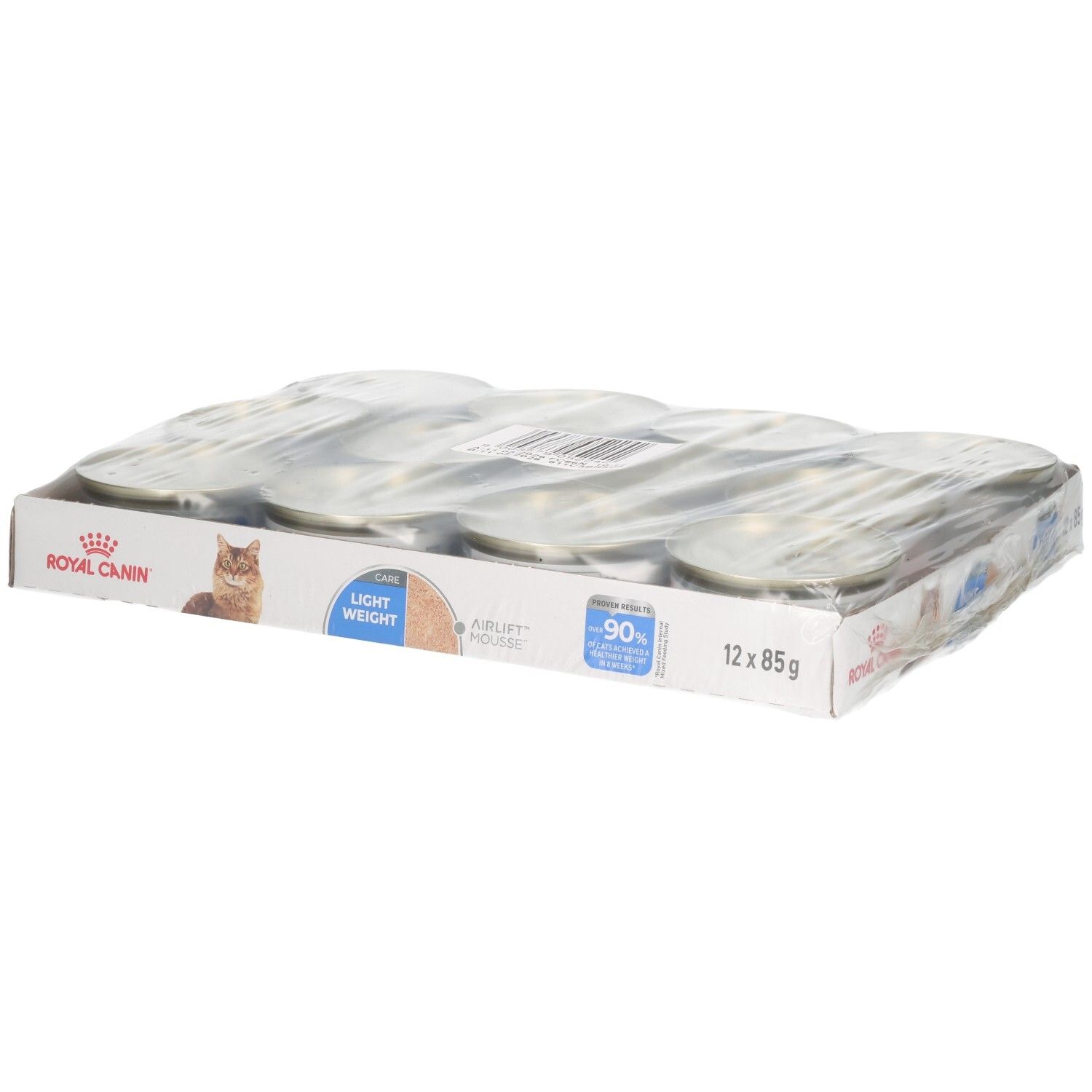 Mousse Royal Canin Light Weight pour chats, pack de 12x85g.