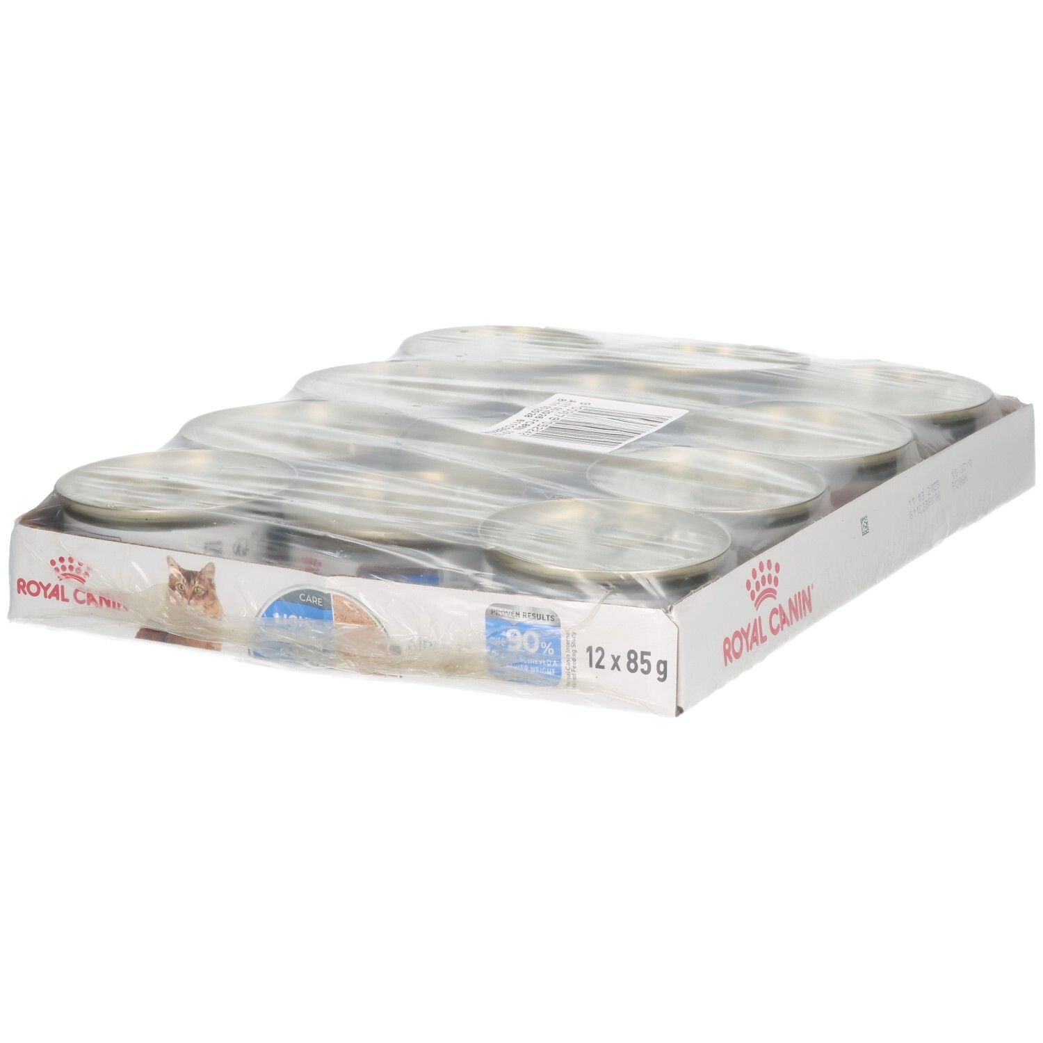 Mousse Royal Canin Light Weight pour chats, pack de 12x85g.