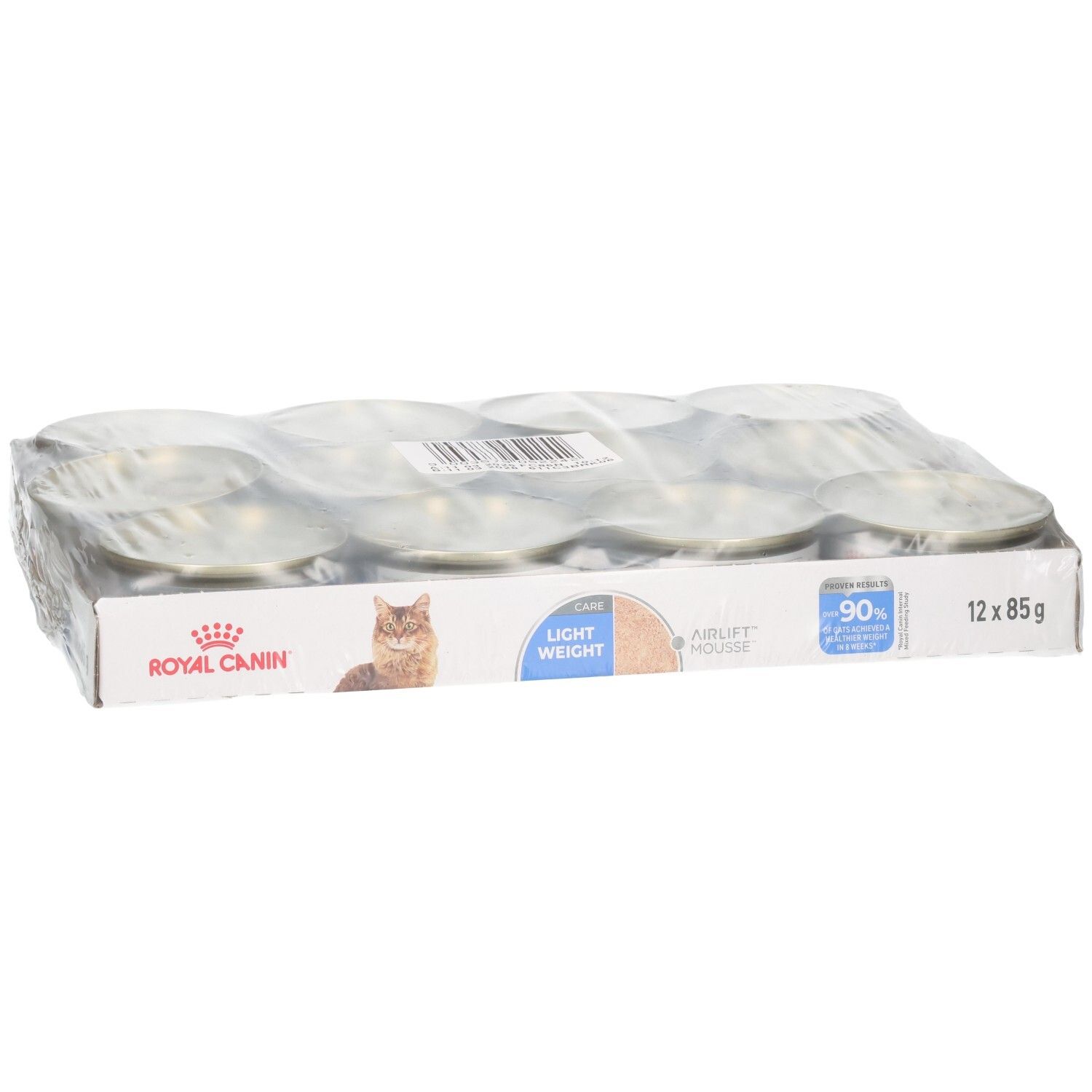 Mousse Royal Canin Light Weight pour chats, pack de 12x85g.