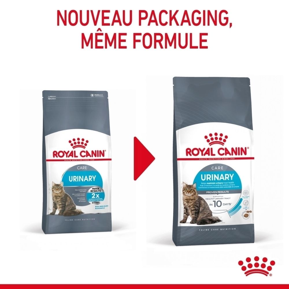 Royal Canin Urinary Care : Nouveau packaging, même formule.