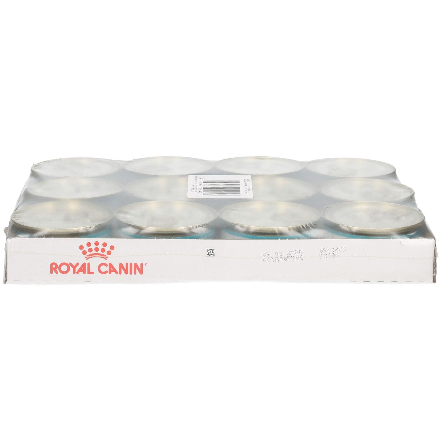 Emballage de 12 boîtes de nourriture pour chats Royal Canin, 85g par boîte.
