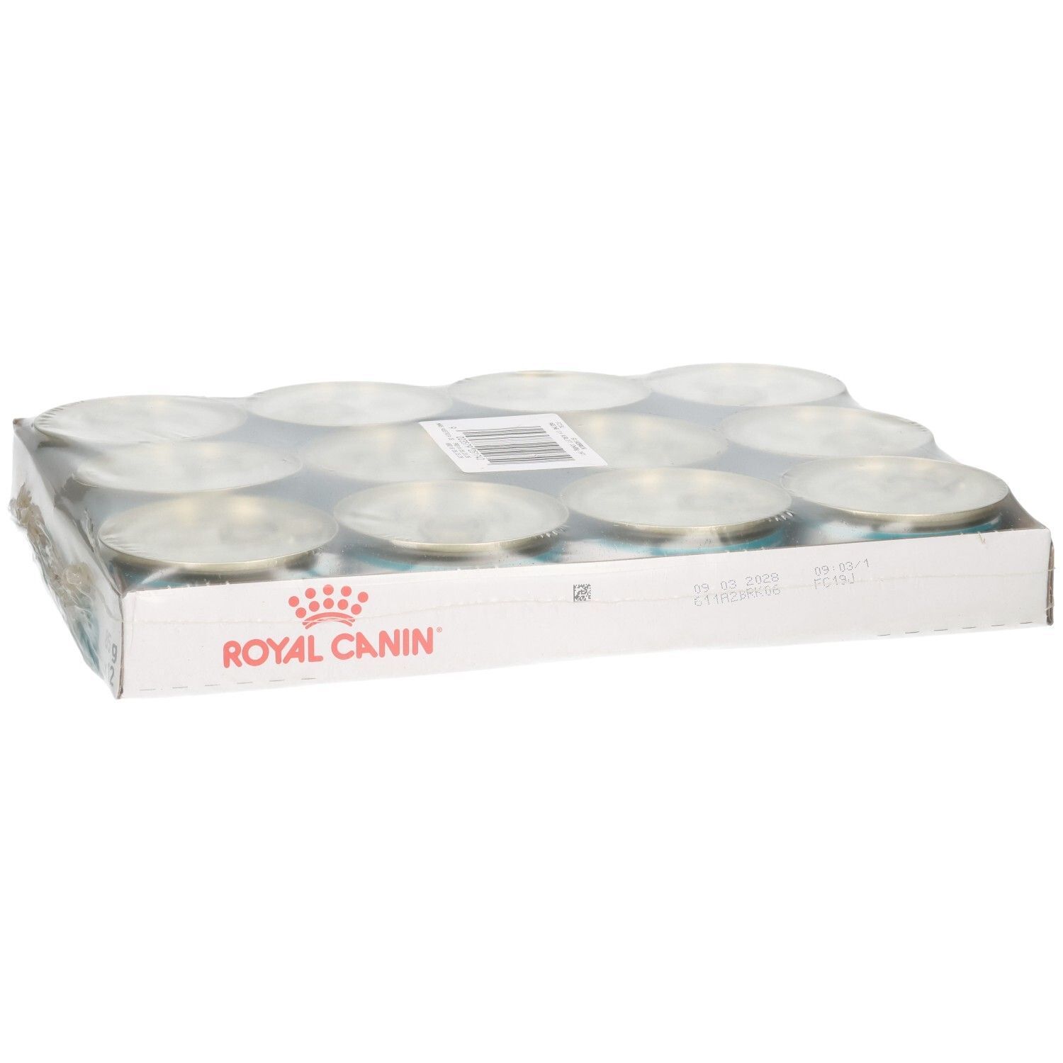 Emballage de 12 boîtes de nourriture pour chats Royal Canin, 85g par boîte.