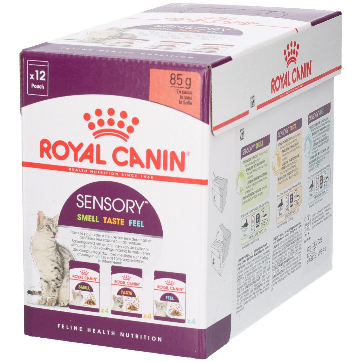 Royal Canin Multipack: 12 sachets de 85g. Feline Health Nutrition. Façade.