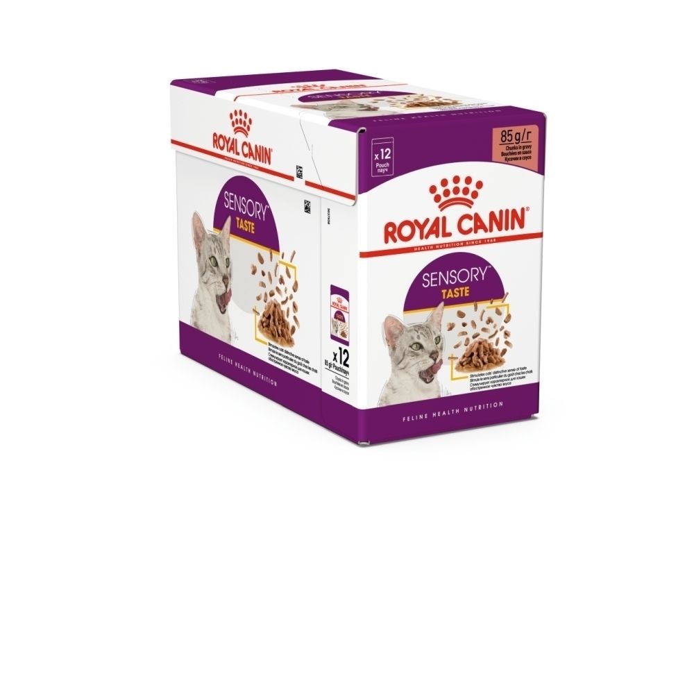 Sachet Royal Canin Sensory Taste de 85g de nourriture en sauce.