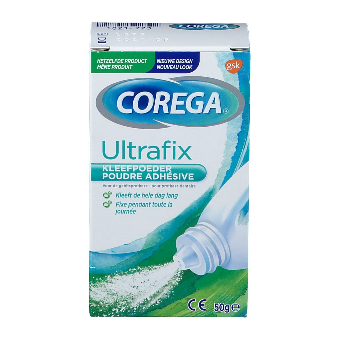 COREGA® Poudre adhésive Ultrafix 40 g - Redcare Pharmacie