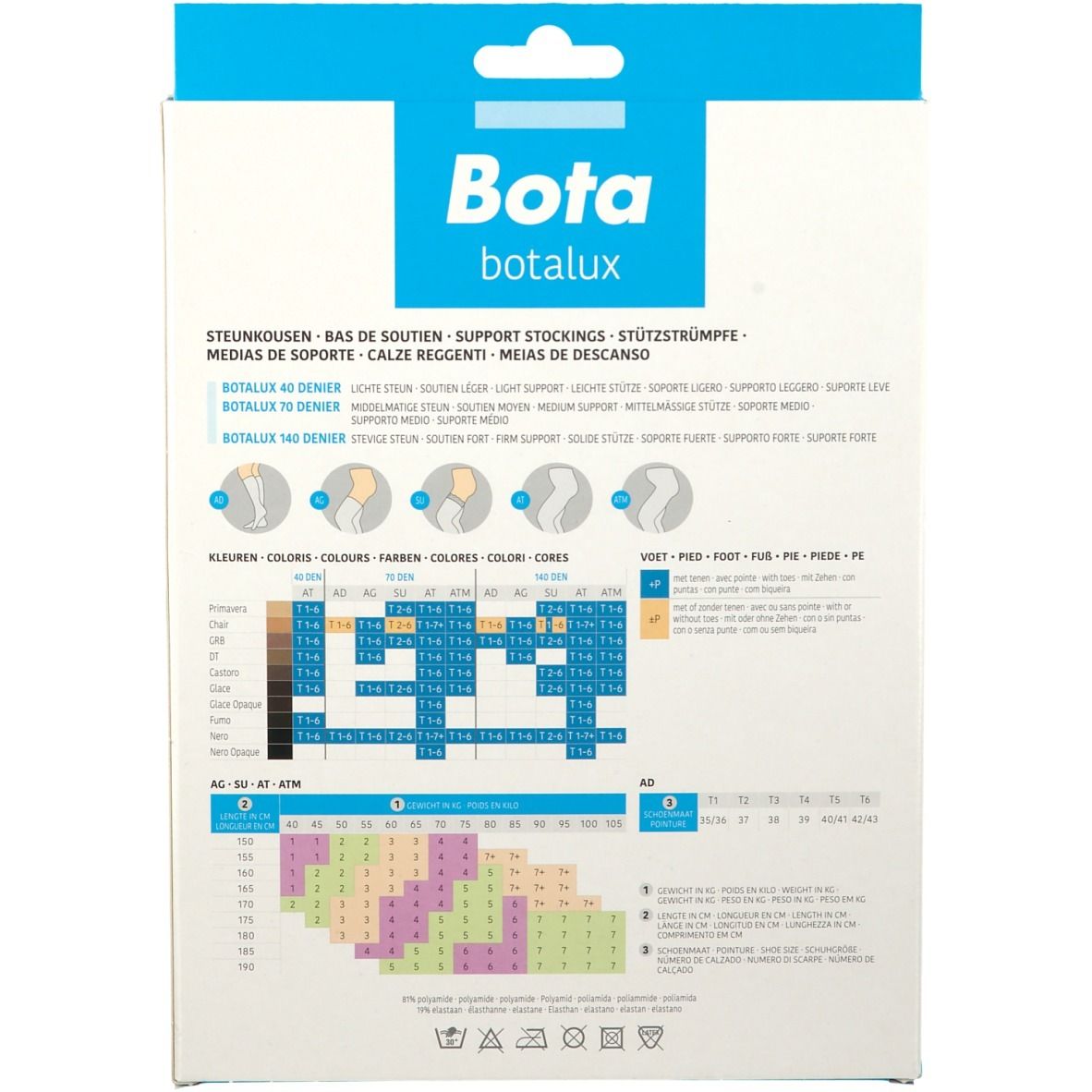 Bota Botalux 40 Panty AT+P Nero Taille 3