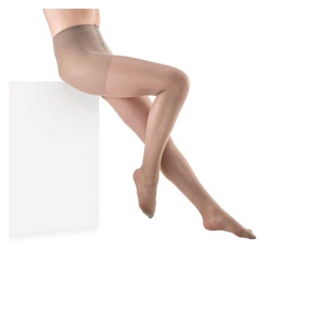 Emballage de Botalux 140 Panty Support. Design bleu et blanc avec illustration de jambes.