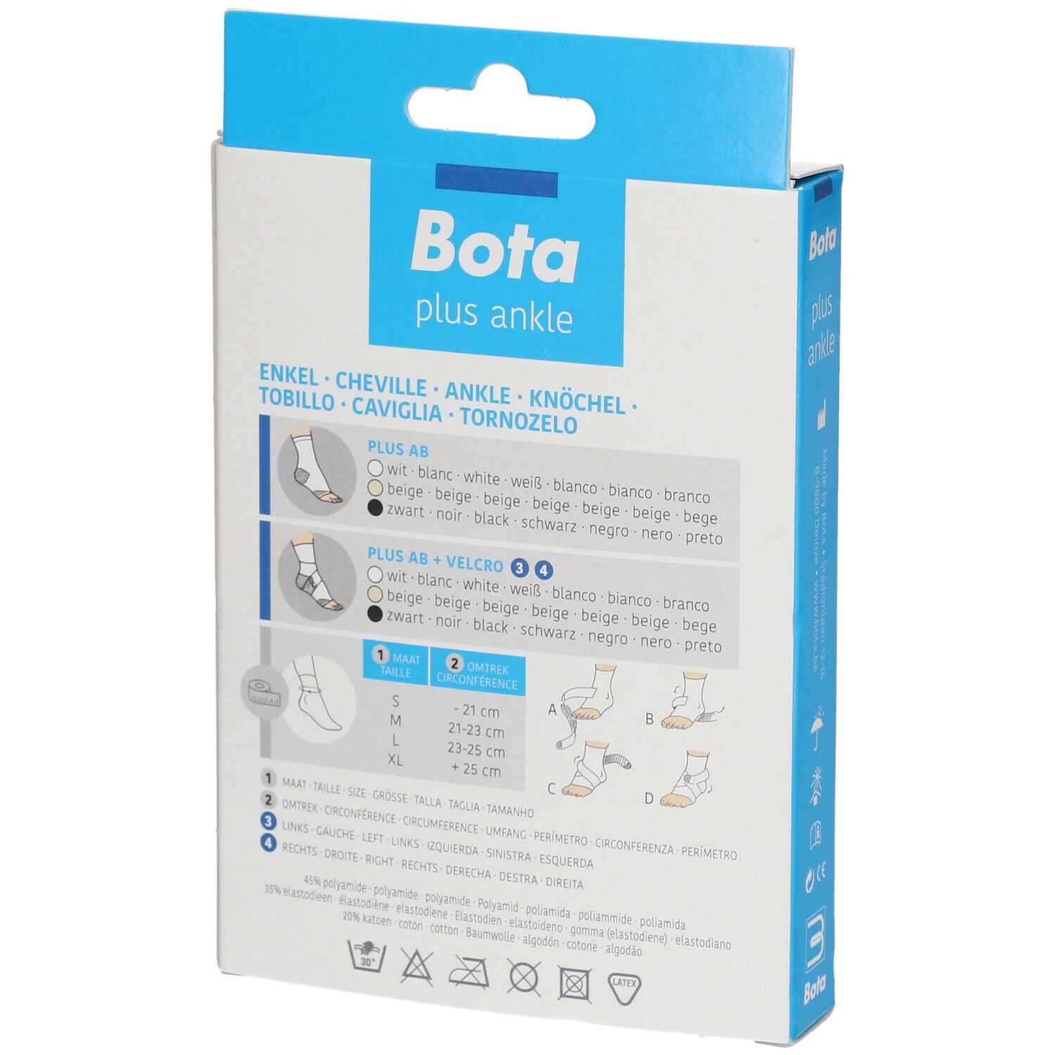 Bota Plus AB Cheville + Velcro Gauche Blanc Large
