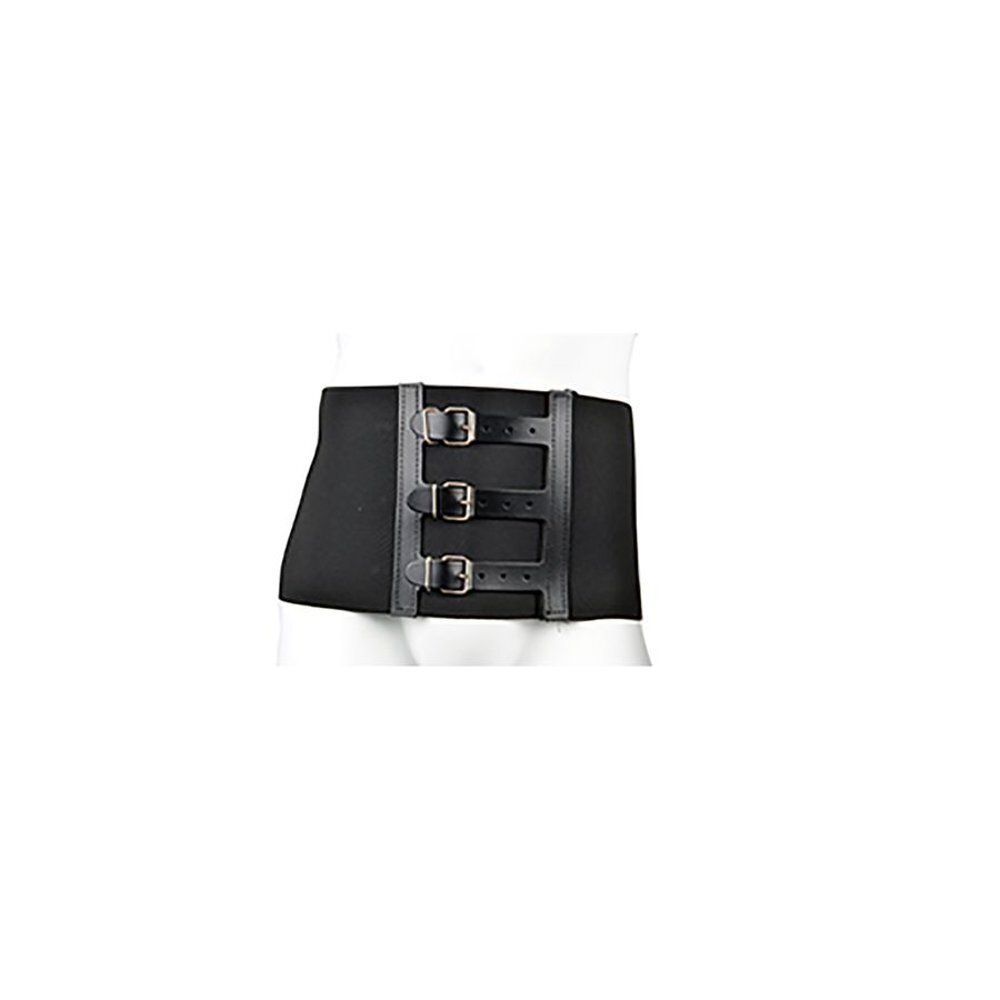 Bota Lumbota Ceintuur noir avec trois boucles. Vue avant du produit.