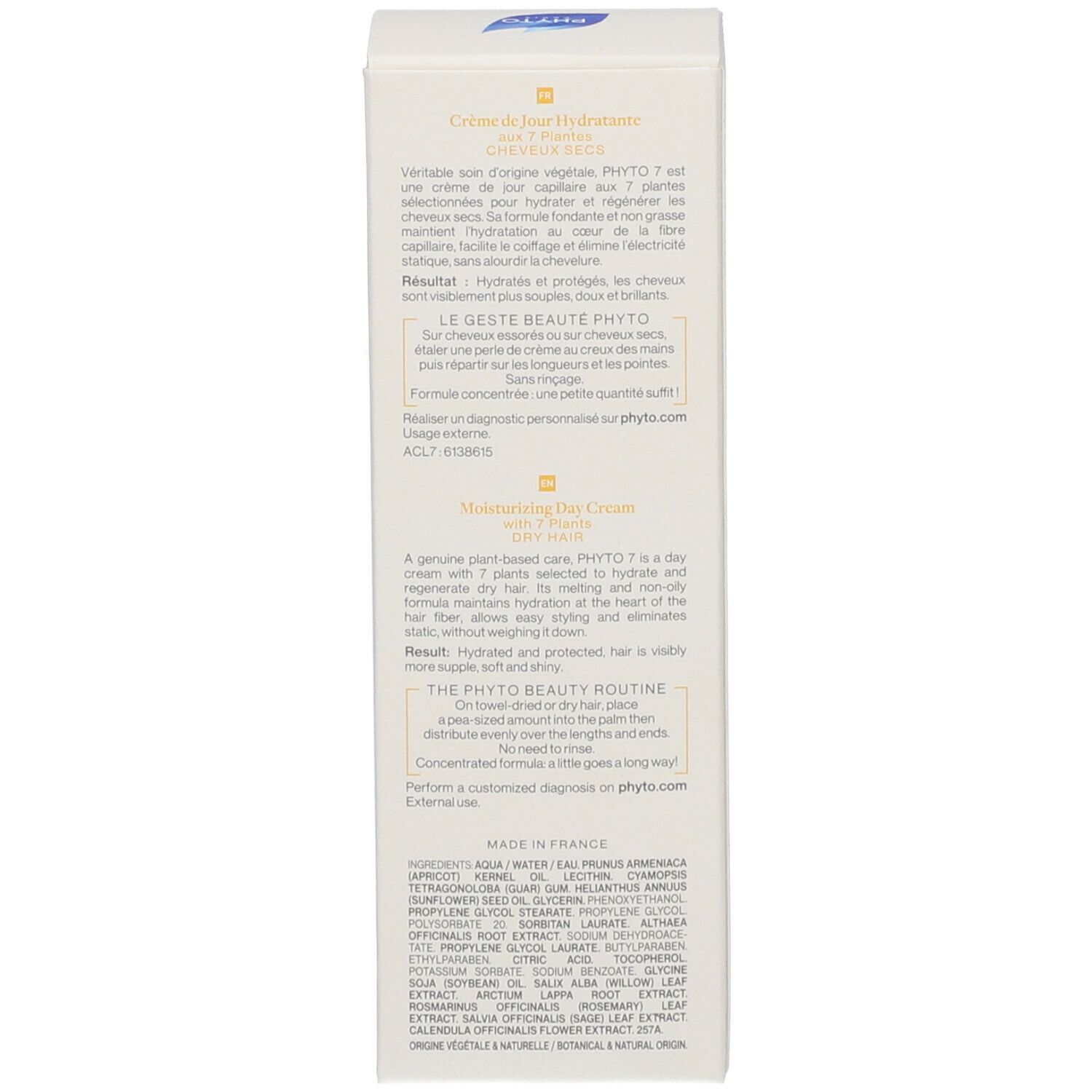 PHYTO PHYTO 7 Crème de Jour Hydratante Cheveux secs