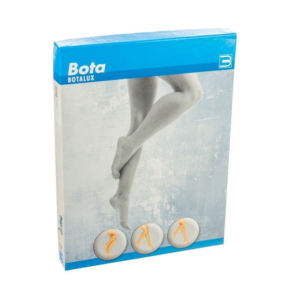 Emballage Botalux 140 Panty Support Nero N1, montre la jambe d'une femme.