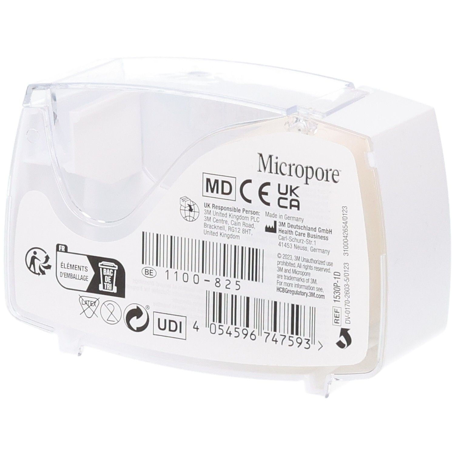 Ruban chirurgical 3M Micropore, 1 rouleau. Marquage CE et UKCA.