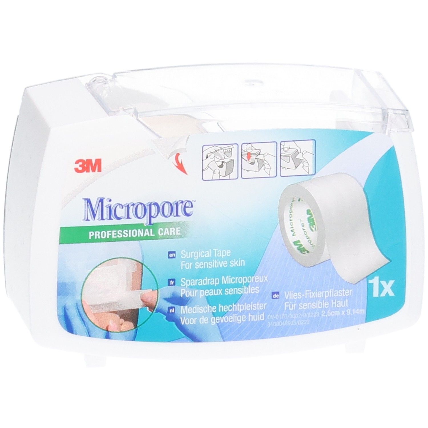 Ruban chirurgical Micropore 3M, 1x, pour peau sensible.