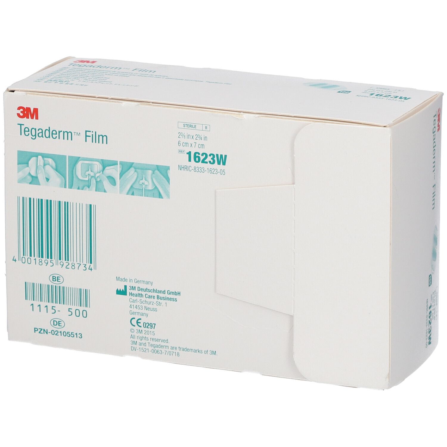 3M™ Tegaderm™ Film Pansements fendus pour cathéter (6 cm x 7 cm) 1623W