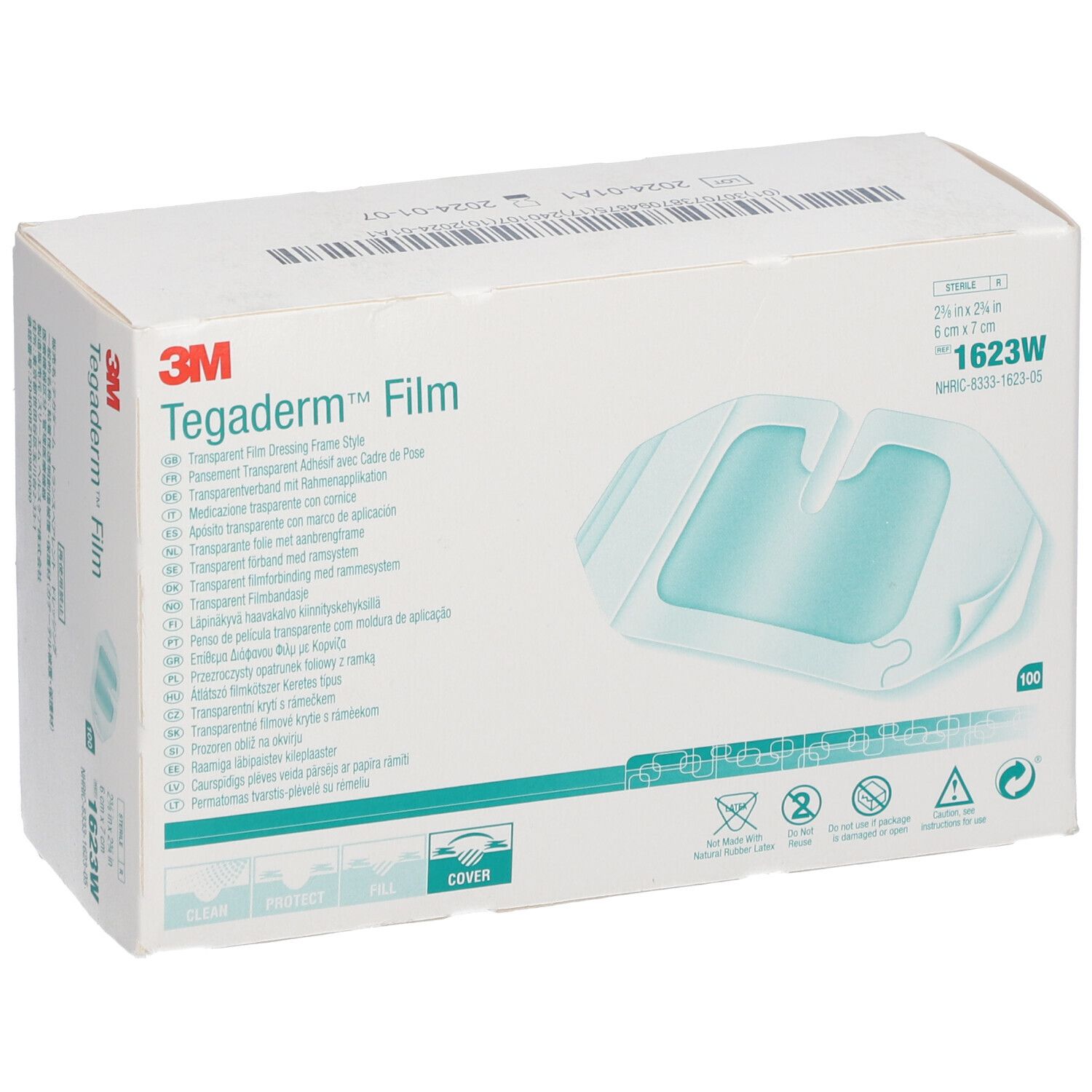 3M™ Tegaderm™ Film Pansements fendus pour cathéter (6 cm x 7 cm) 1623W