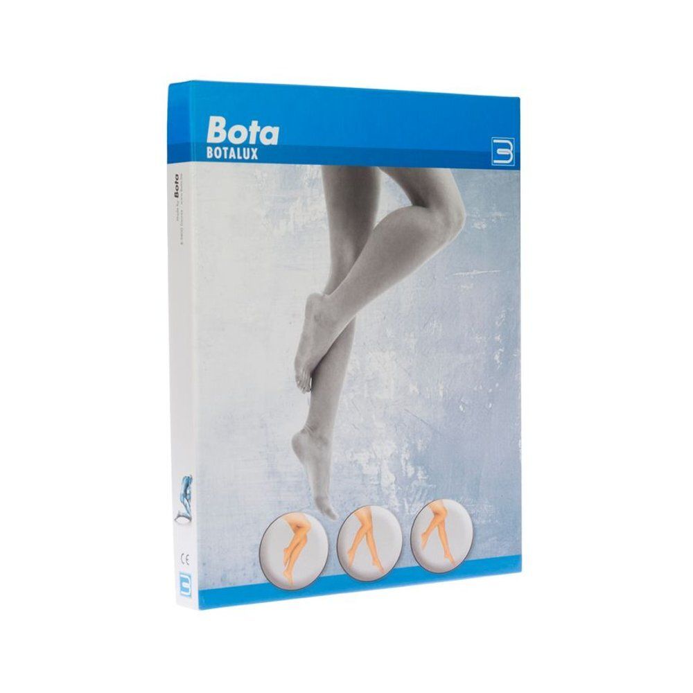 Emballage du produit Botalux. Une femme portant un collant est représentée sur l'emballage. Taille 5.