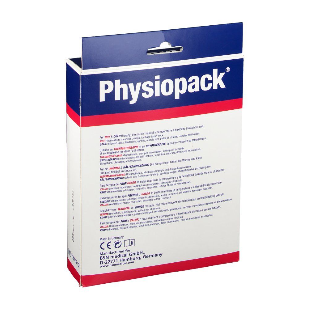 Dos de l'emballage. Texte multilingue. Informations d'utilisation. Informations fabricant et marquage CE.