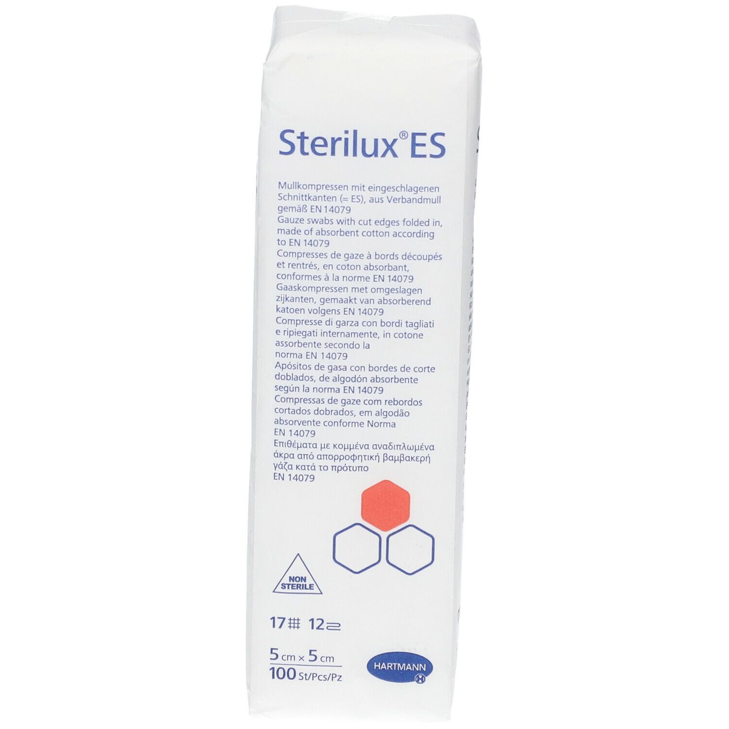 Hartmann Stérilux® ES Compresses de gaze hydrophiles 12 Plis 5 x 5 cm
