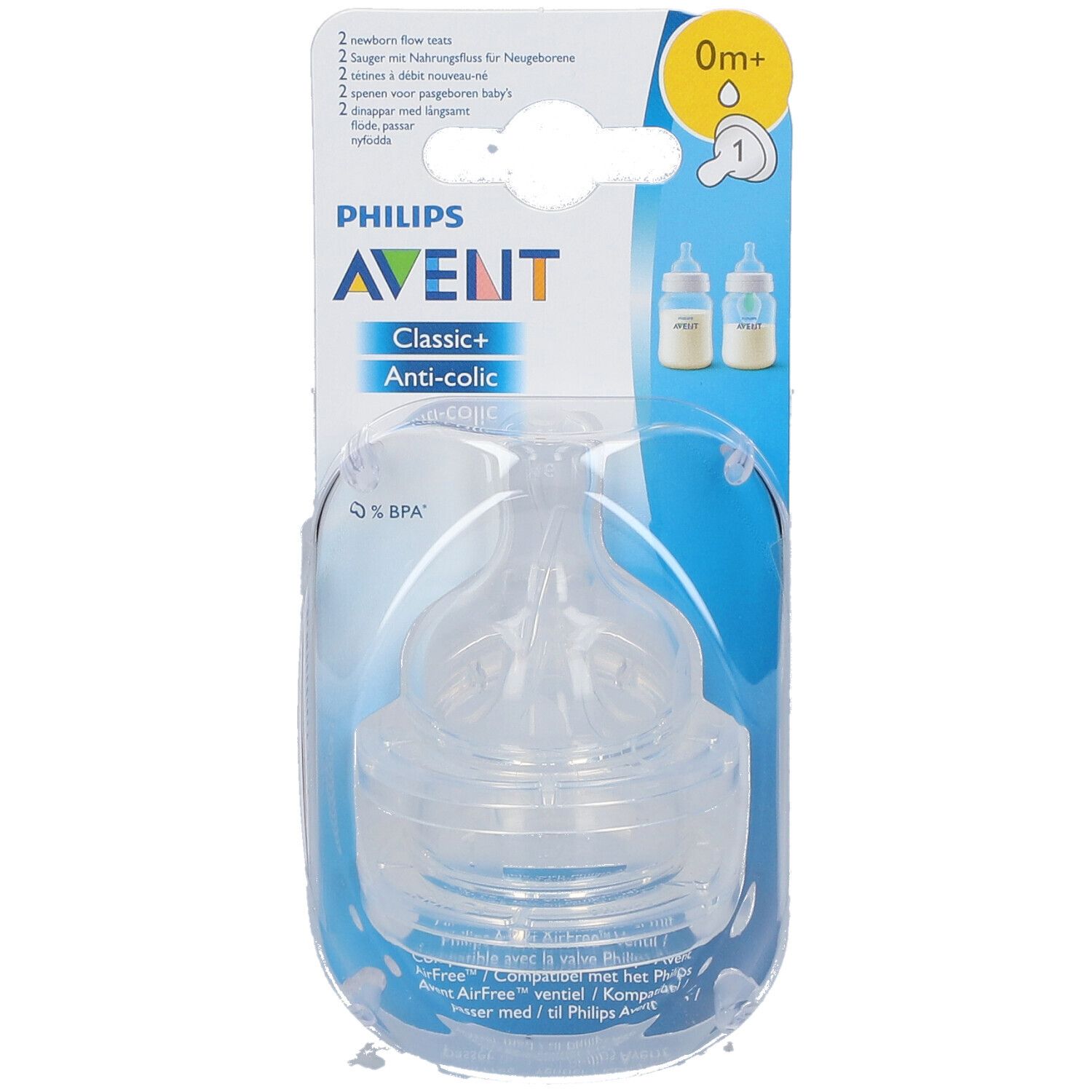 Avent Tétine Classic + debit nouveau-né +0 mois