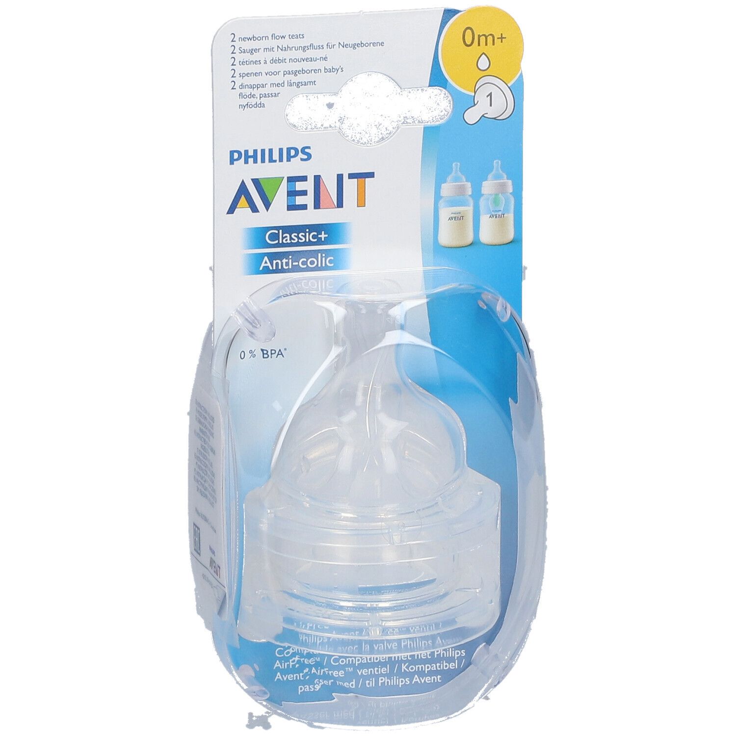 Avent Tétine Classic + debit nouveau-né +0 mois