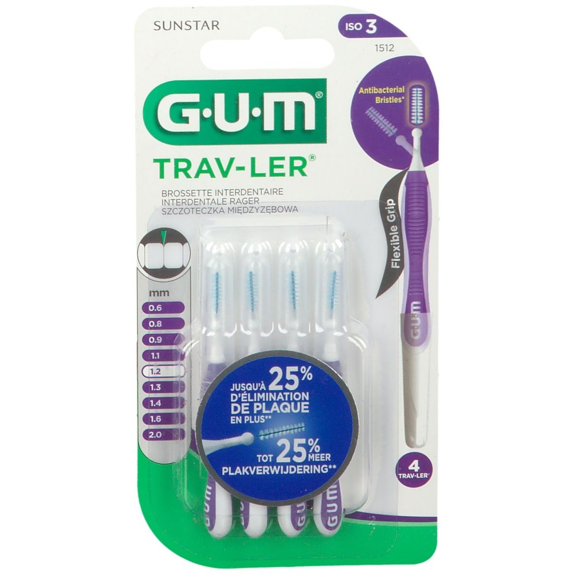 GUM® Trav-Ler Brossette interdentaire 1.2 mm