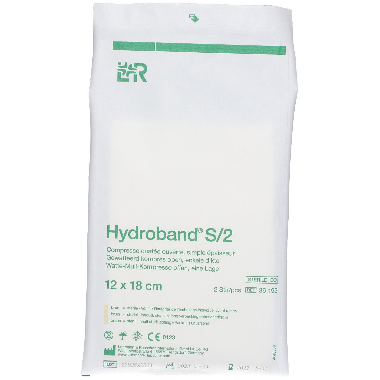 L&R Hydroband S/2 Stérile 12 cm x 18 cm