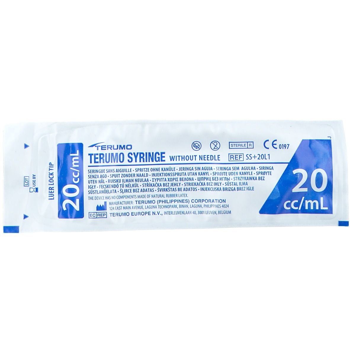 Terumo® Seringue stérile 20 ml sans aiguille