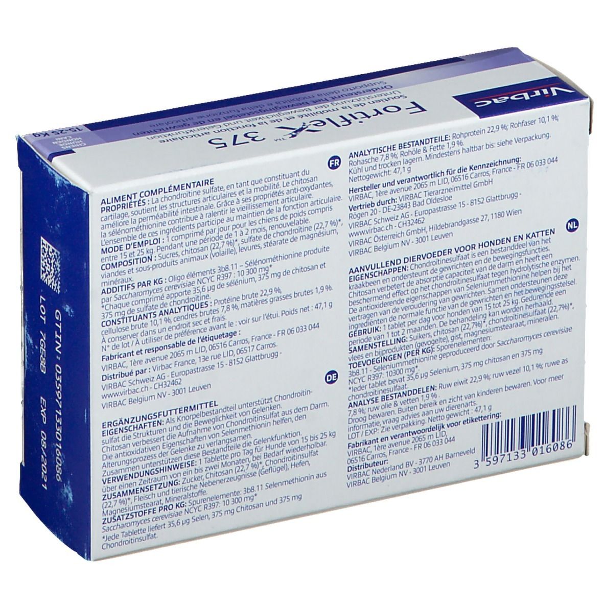 Virbac Fortiflex 375 mg
