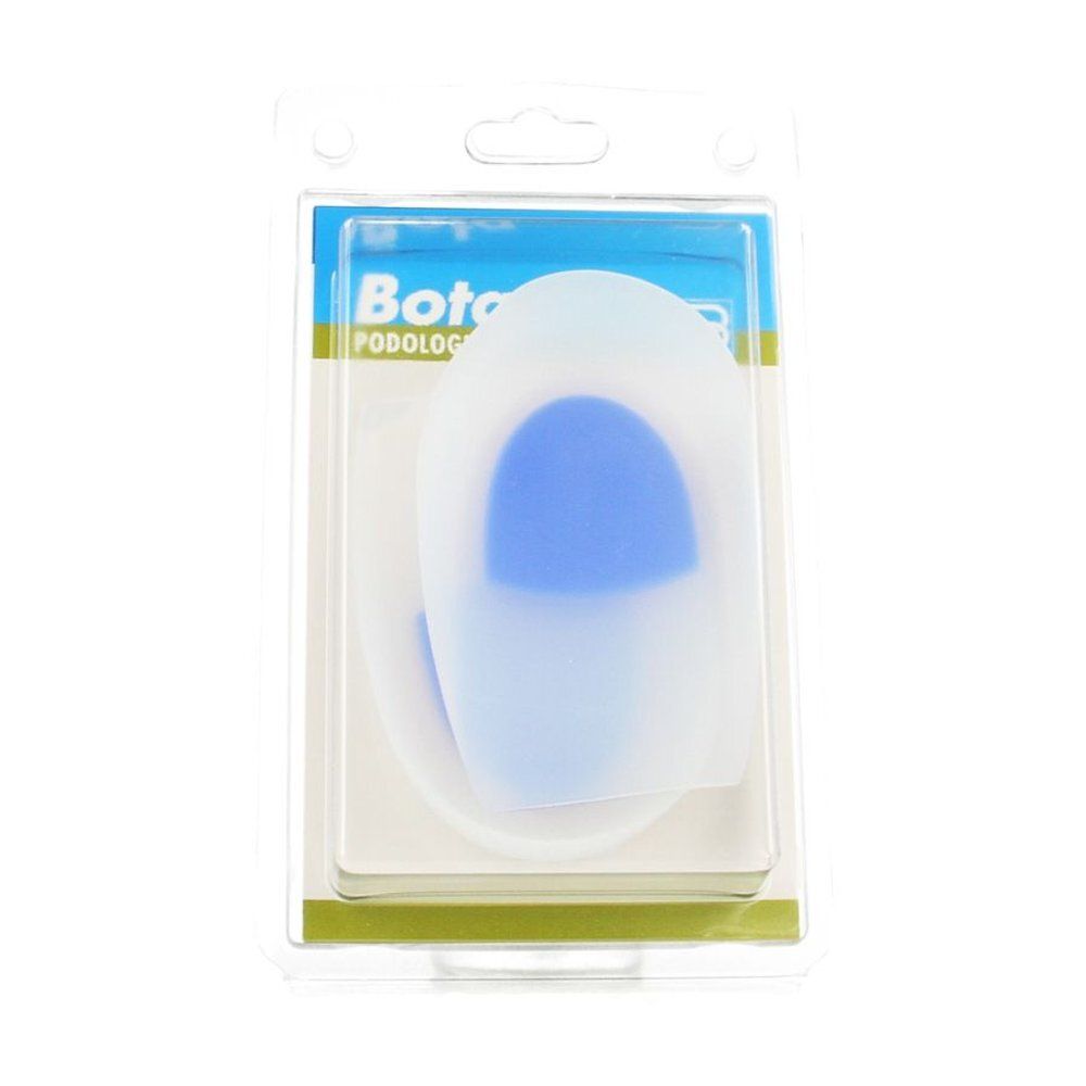 Emballage de deux coussinets de talon. Emballage blister transparent avec nom du produit.