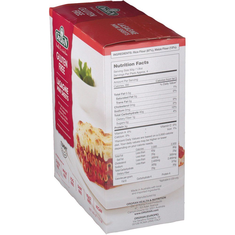 Orgran Lasagne feuilles mini sans Gluten