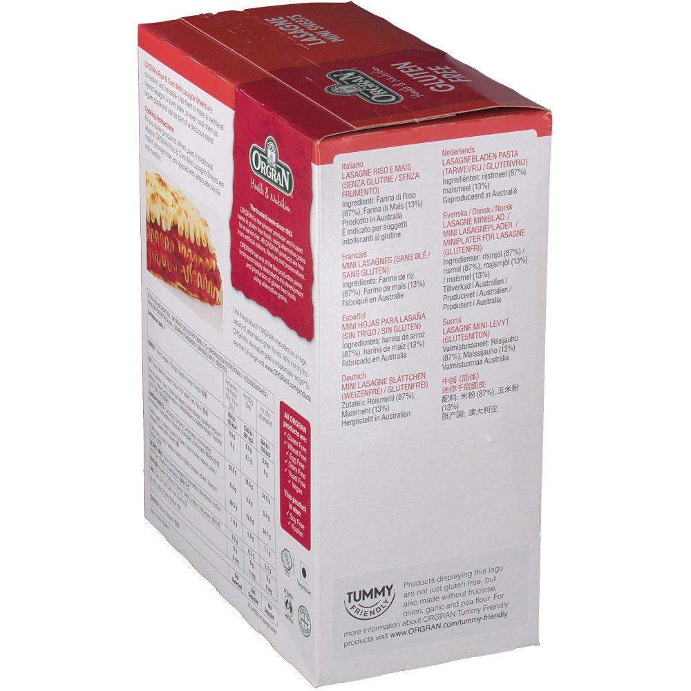 Orgran Lasagne feuilles mini sans Gluten
