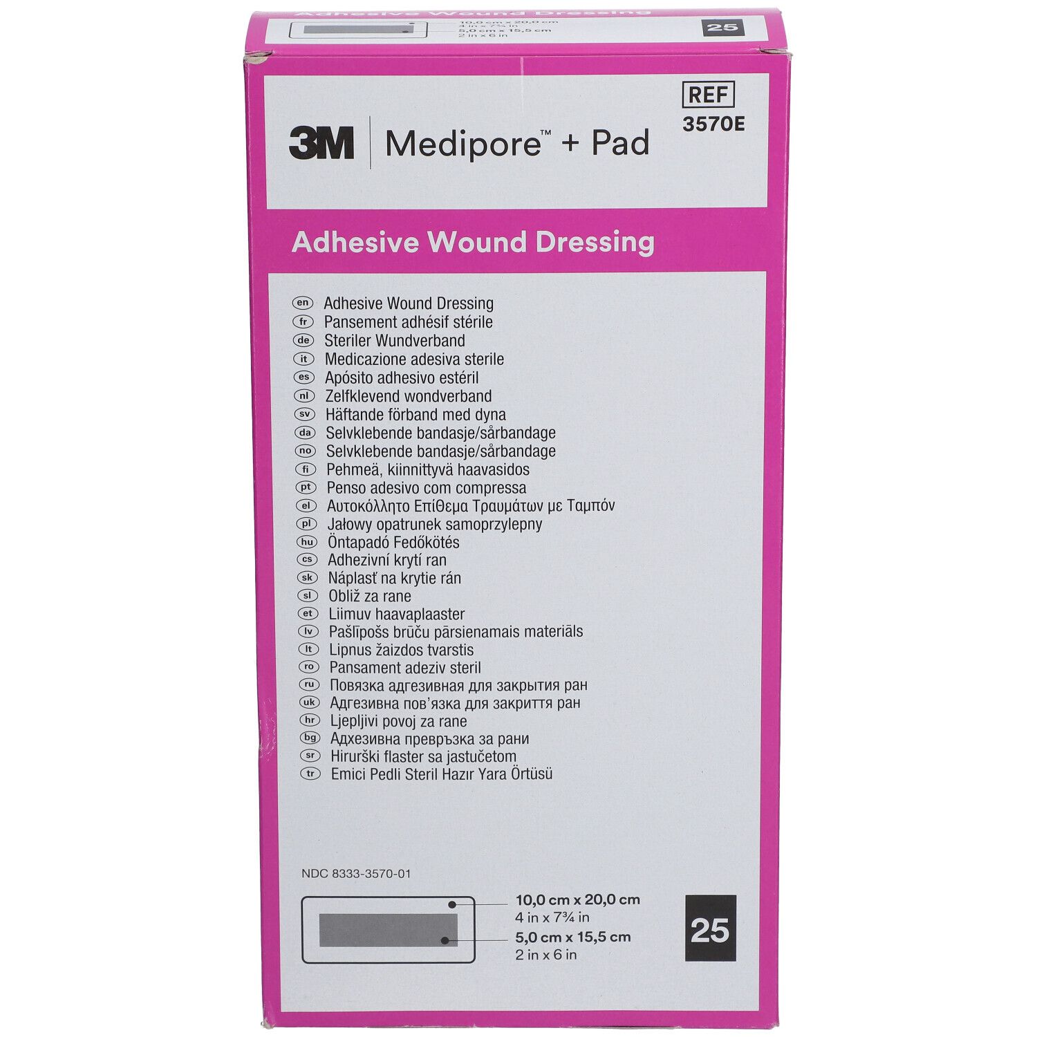3M™ Medipore™ + Pad Pansement stérile avec tampon absorbant (10 x 20 cm) 3570E