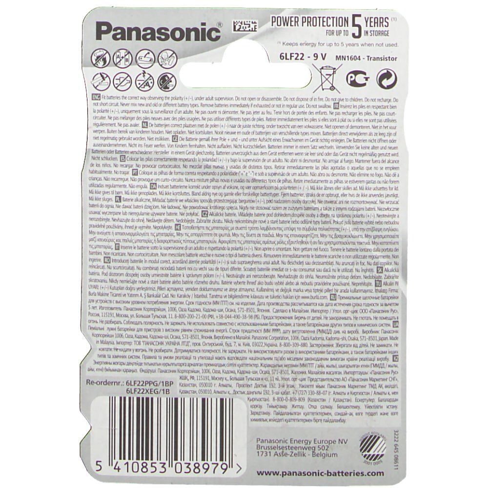 Panasonic® Pro Power Piles GLR6 9V