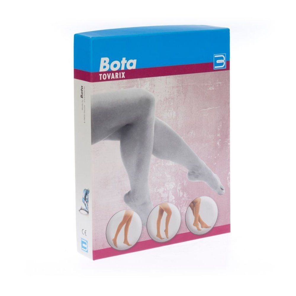 Emballage Bota tovarix. Inscription : Bota tovarix. Illustration de jambes.