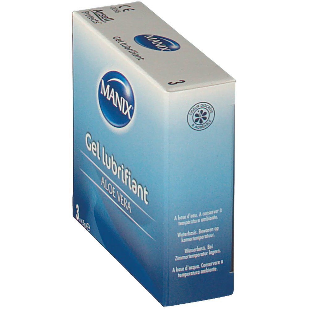Boîte "MANIX Gel lubrifiant" Aloe Vera. Marque CE. 3 unités.