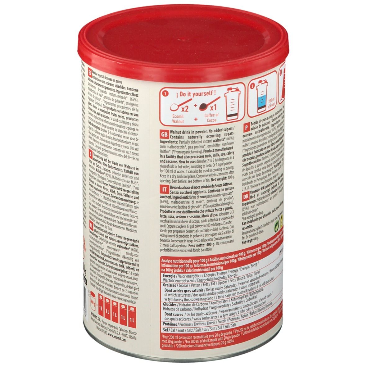 Ecomil Boisson aux noix sans sucres ajoutés Instant Bio