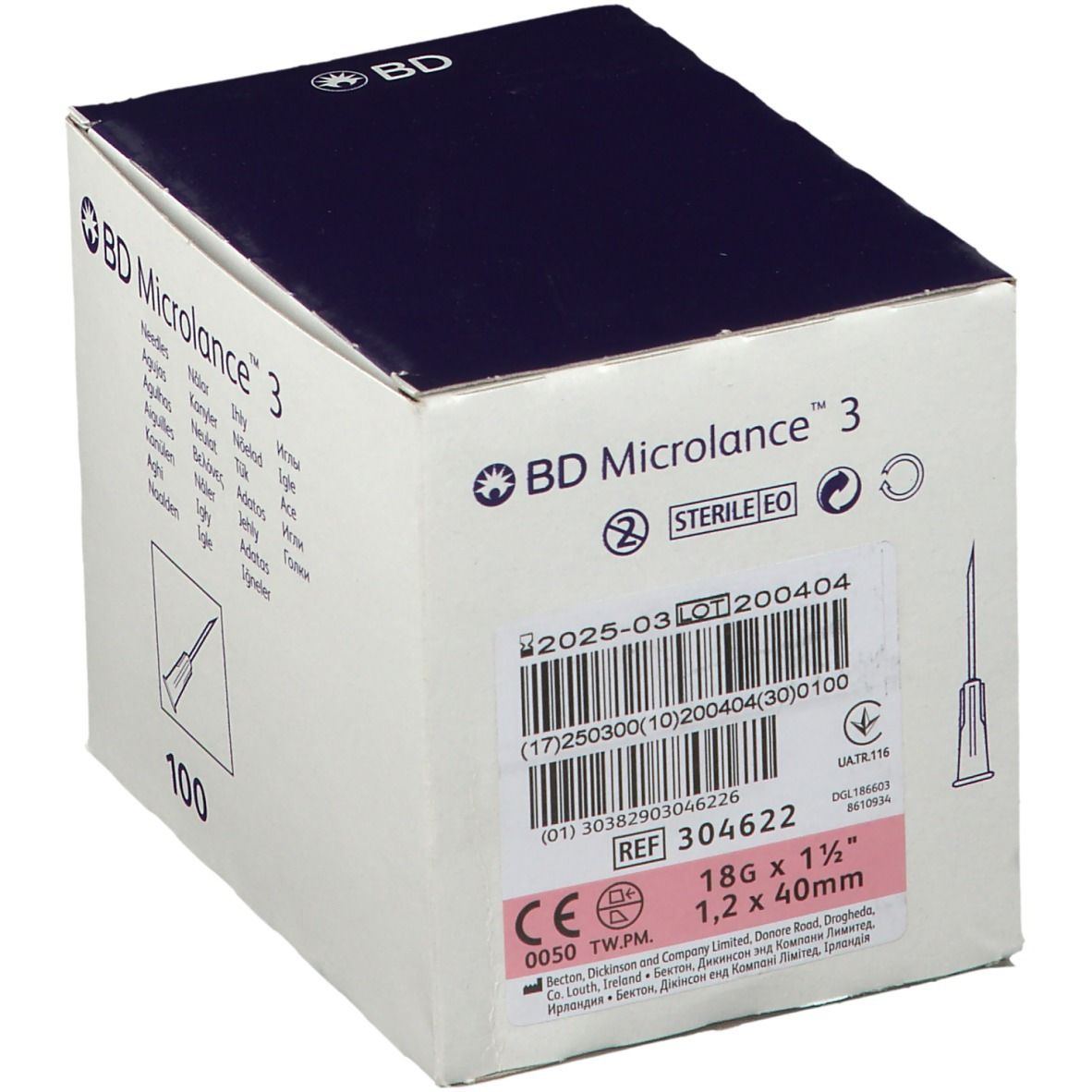BD Microlance™3 Aiguilles 18G (1,2 x 40 mm)