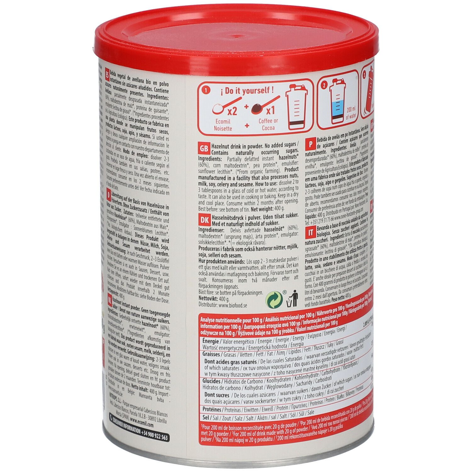EcoMil® Boisson Aux Noisettes Instant Bio