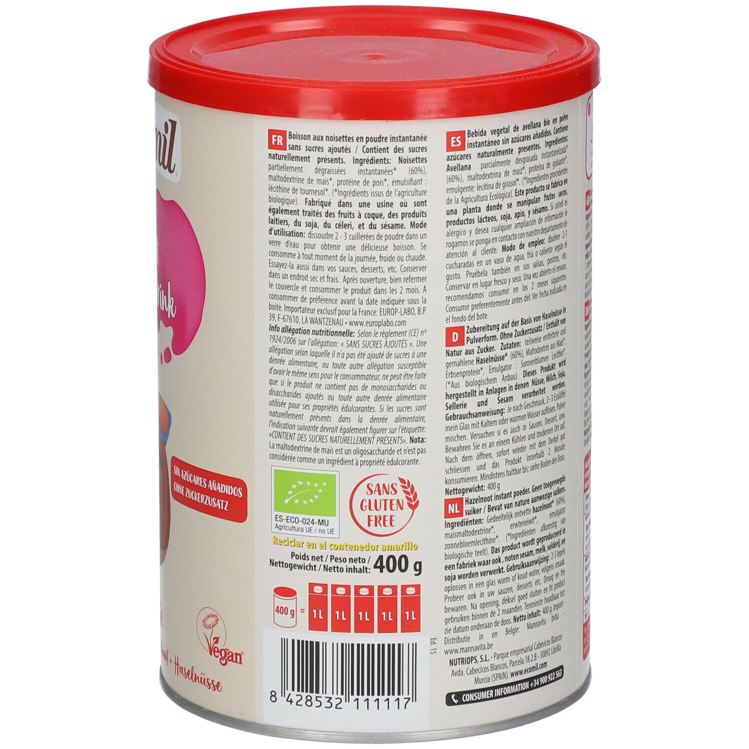 EcoMil® Boisson Aux Noisettes Instant Bio