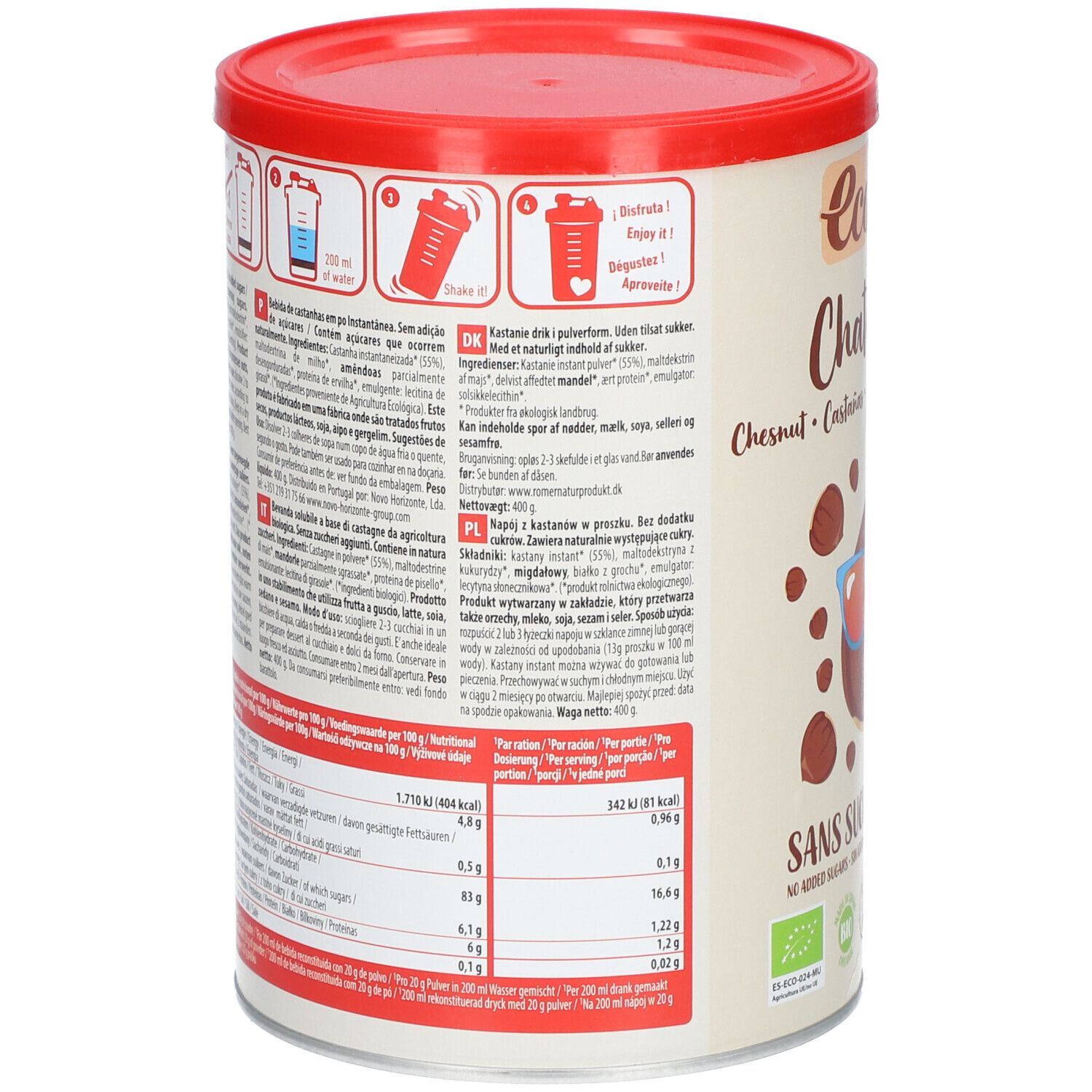 EcoMil® Boisson aux châtaignes sans sucres ajoutés Instant Bio