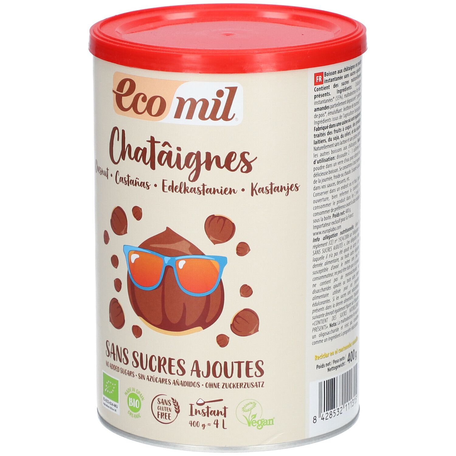 EcoMil® Boisson aux châtaignes sans sucres ajoutés Instant Bio