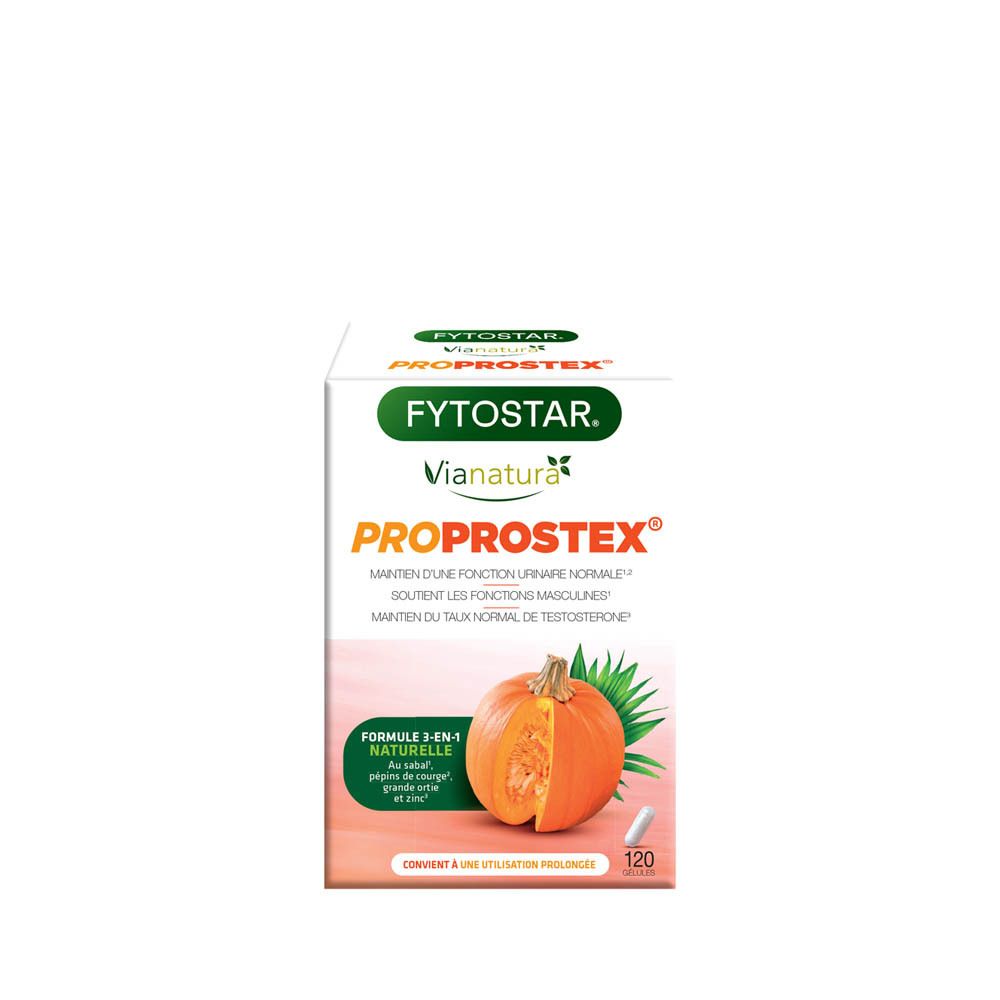 Boîte ViaNatura Proprostex. Contient 120 gélules. Texte en français.
