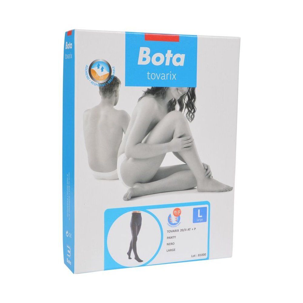 Emballage Bota Tovarix 20/Ii Sock At Nero Large. Image d'une femme et illustration du produit. Taille L.