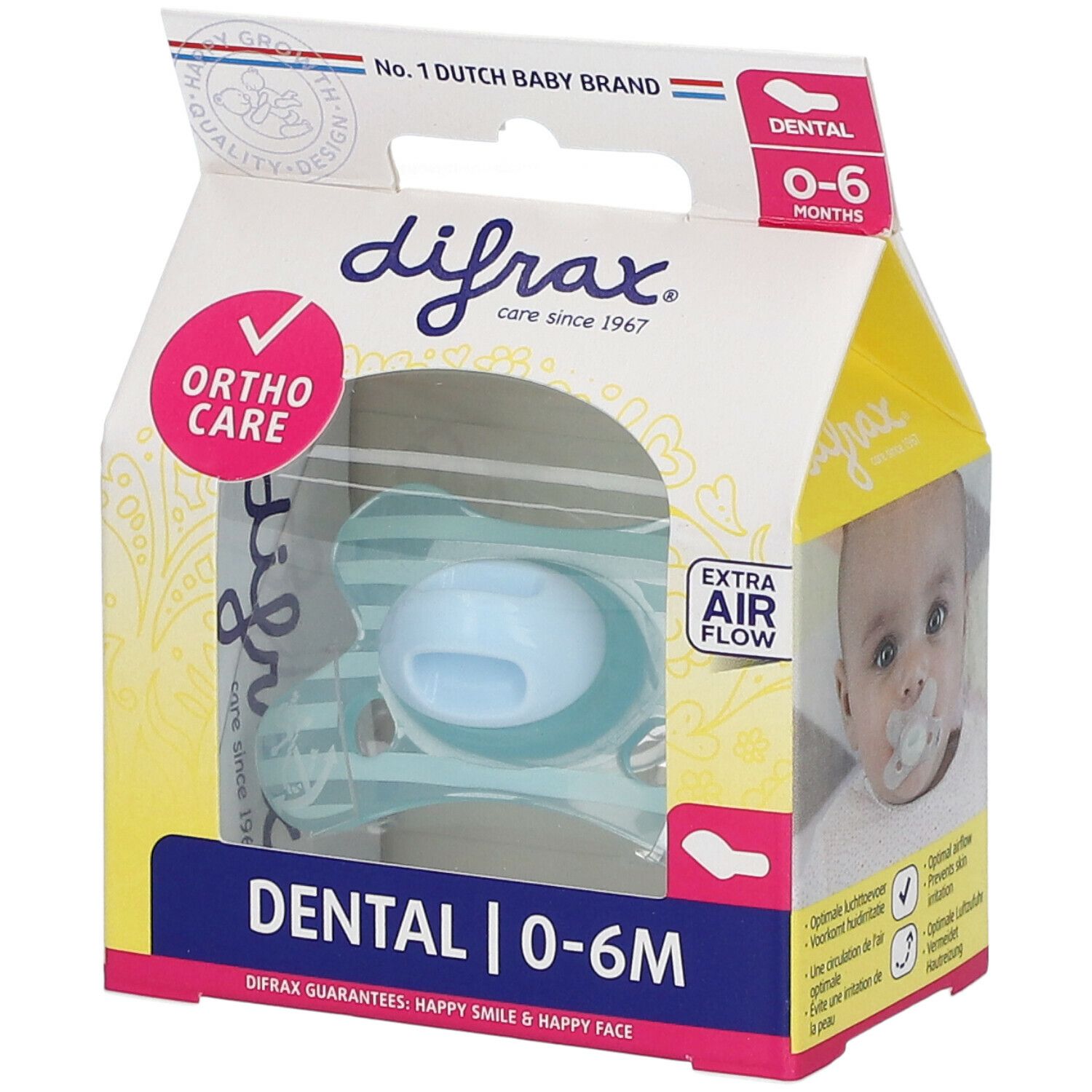 Difrax® Sucette Dental Mini 0-6 mois (Couleur non sélectionnable)