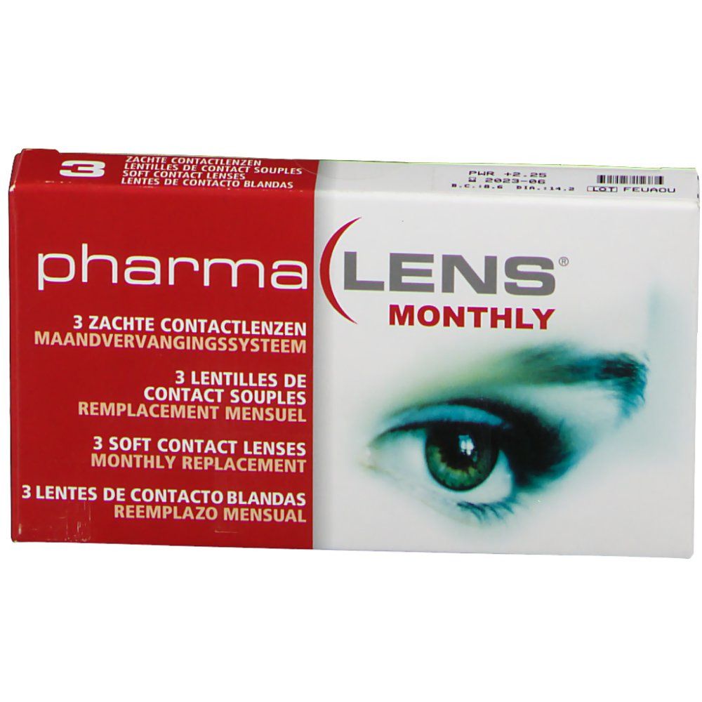 pharmaLENS® MONTHLY Lentilles +2.25